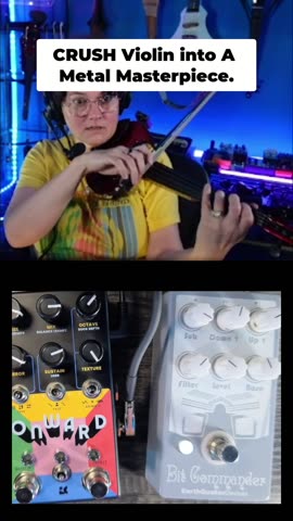 Dr. Jess demonstrating a bit crusher pedal on electric violin